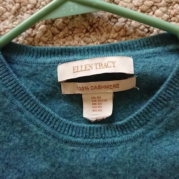 Ellen Tracy turquoise blue-green pullover Sweater size XS - Picture 6 of 10